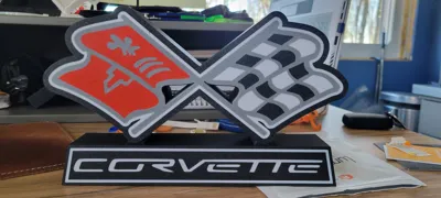 1968 Corvette Emblem Lightbox by Miked.3D - MakerWorld