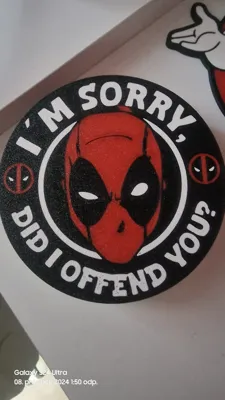 Deadpool sorry coaster by jakubhroch - MakerWorld