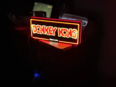 Donkey Light Box Donkey Kong Arcade logo Lightbox by KFD MakerWorld: Download Free 3D Models