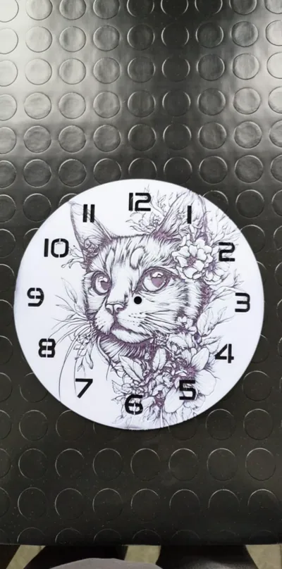 wall / desk clock Cat in Flowers by cP3D - MakerWorld