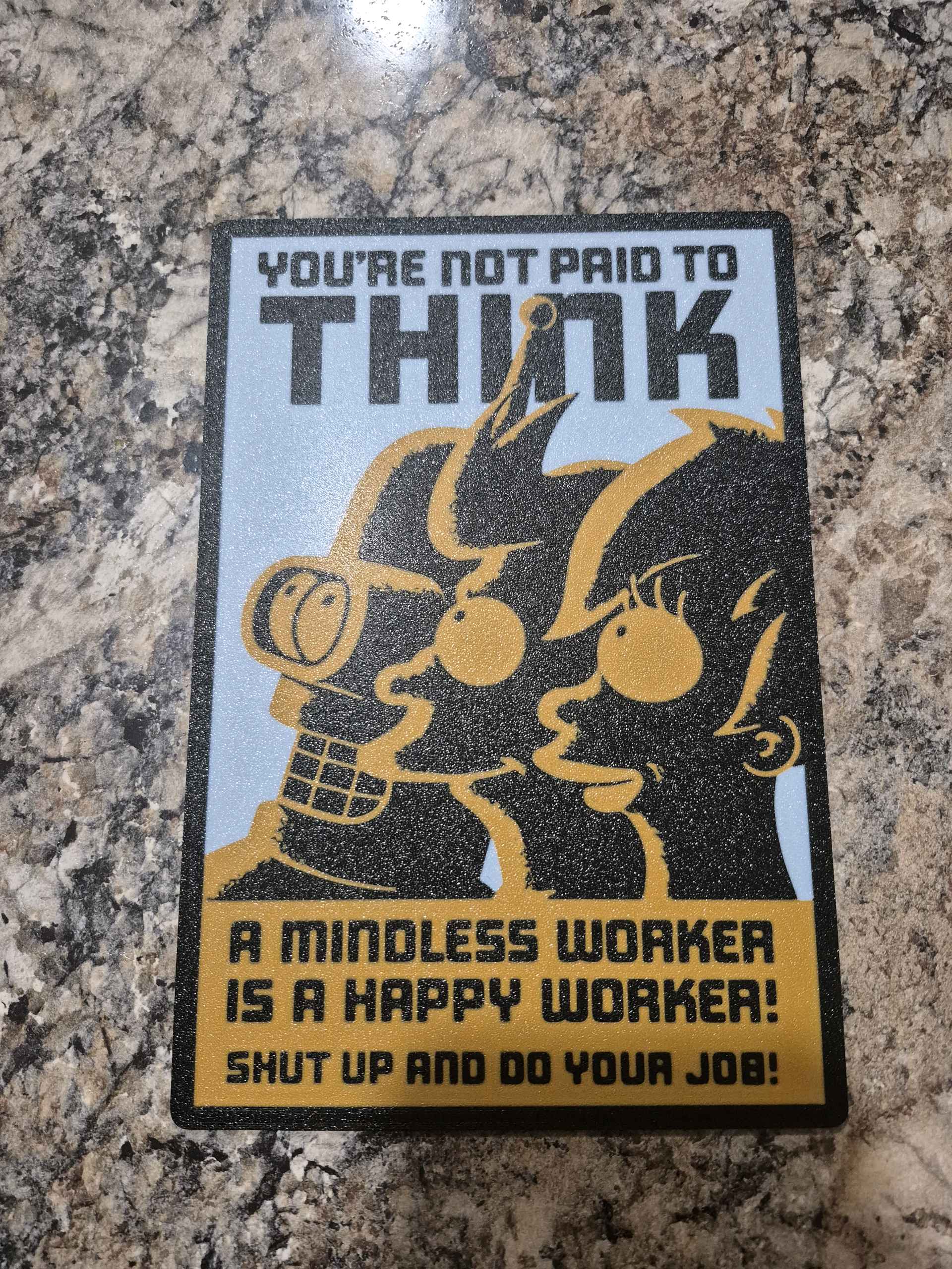 Póster Futurama 'You're Not Paid To Think' | 61x91.5 Cm | Formato Vertical | Close Up