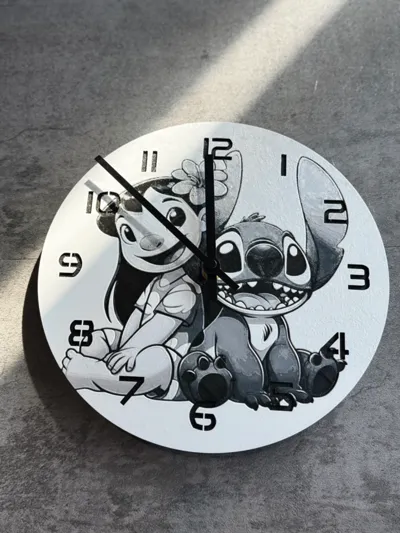 wall / desk clock Lilo & Stitch LED-Translucent by cP3D MakerWorld ...