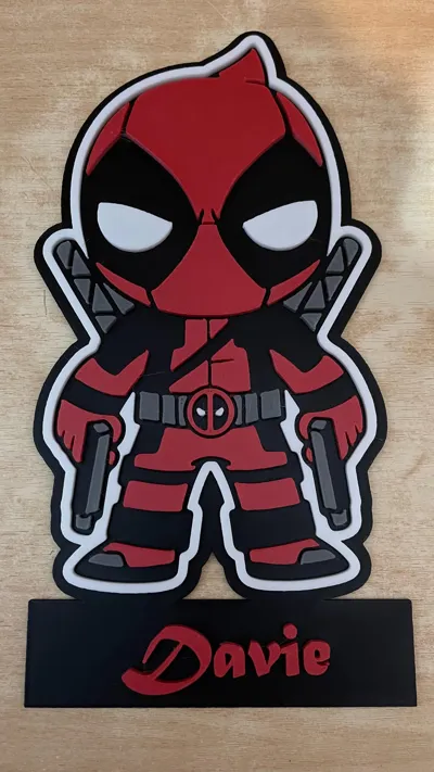 Customize Deadpool name plate - Free 3D Print Model - MakerWorld