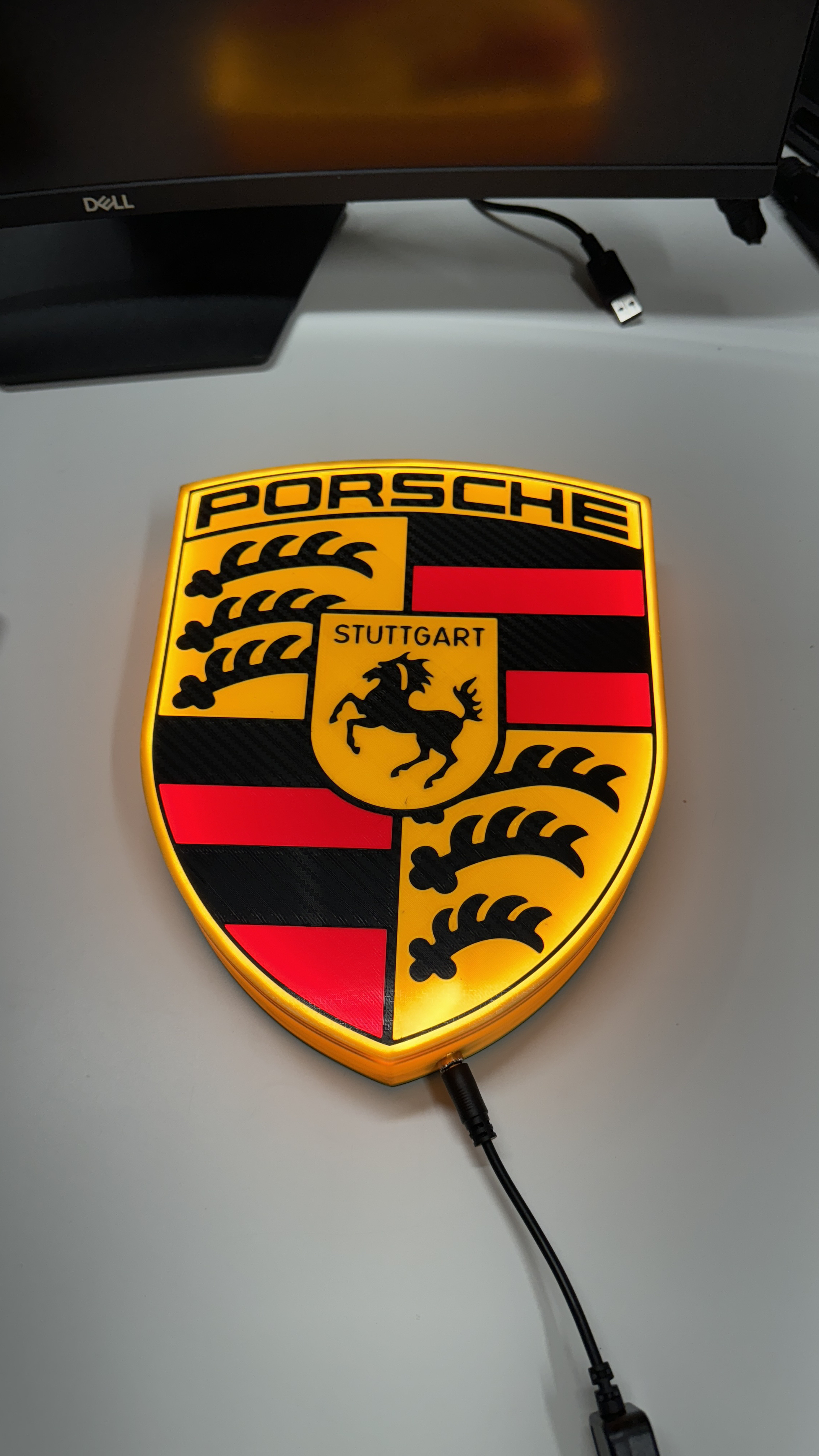 Veilleuse Décorative Lightbox Porsche - Lampe LED Personnalisée - Décoration Intérieure