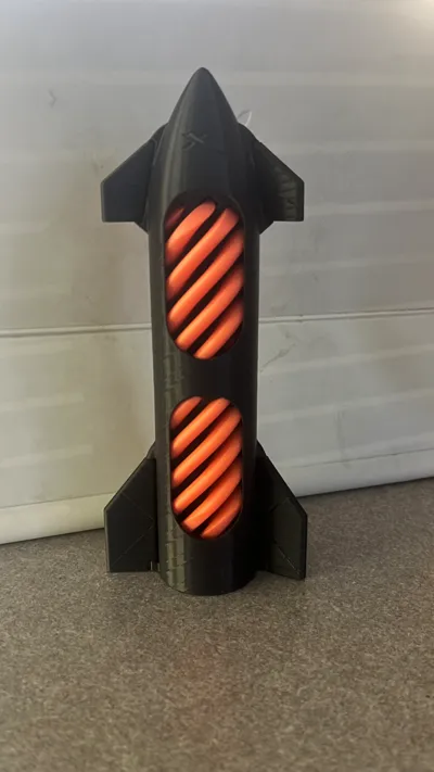 Starship helix rocket with snap-fit moving flaps by Print Doc ...