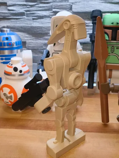 Big Brick B1 Battledroid 500% no support - Free 3D Print Model - MakerWorld