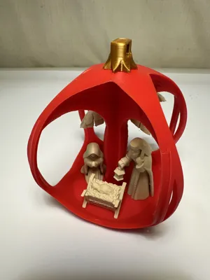 Christmas bauble with Nativity scene by UTOO3DP - MakerWorld