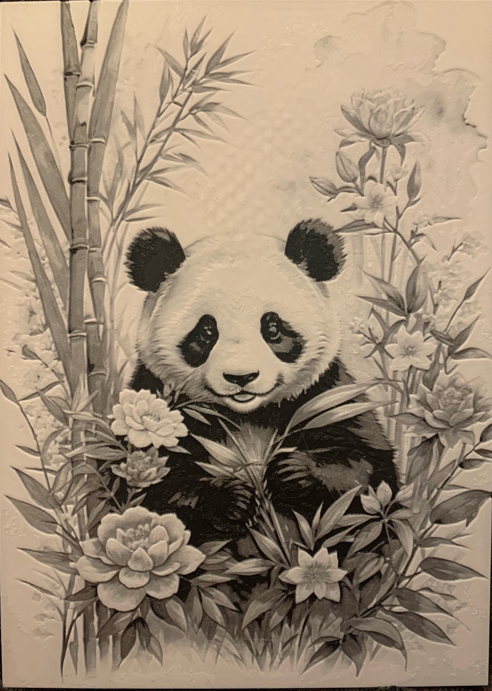 Panda (Black and White) - HueForge Print - Free 3D Print Model