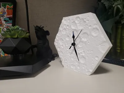 Hexagon Moon Clock by Potato MakerWorld: Download Free 3D Models