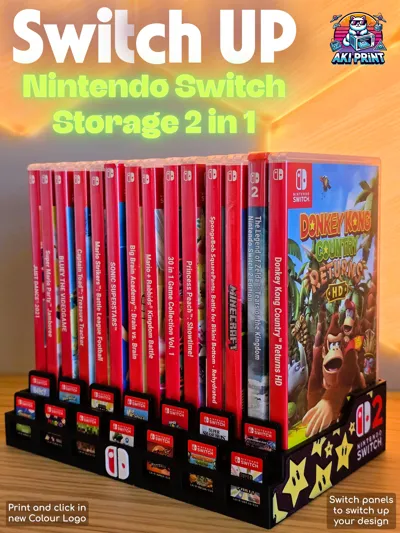Nintendo Switch 1 & 2 - Game Display Storage - Free 3D Print Model ...