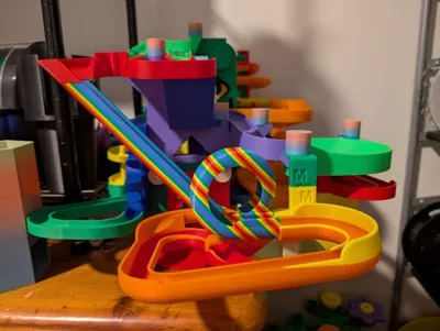 Loopty Loop Marble Run Marble Run 003 6-Ways Looping Addon v2 by MplusM MakerWorld: Download ...