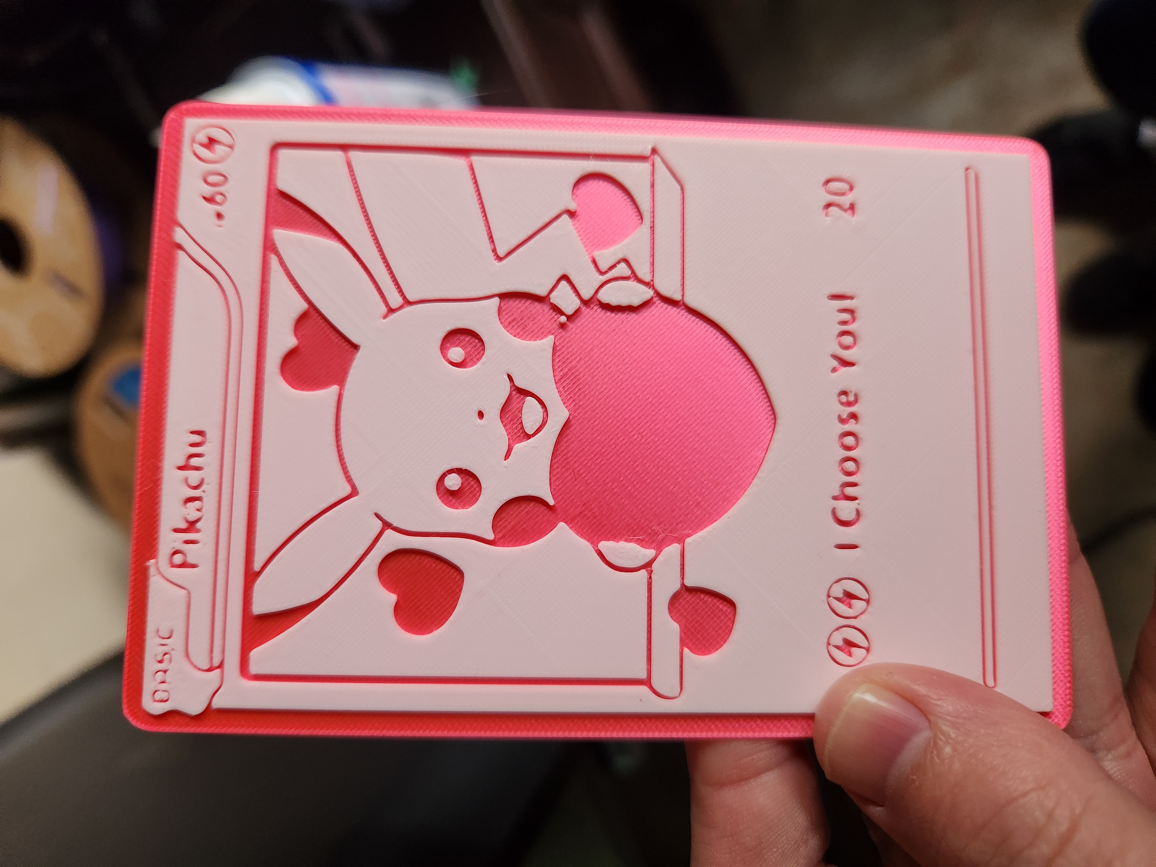Pikachu Valentines Pokemon Card - I choose you! - Free 3D Print Model -  MakerWorld