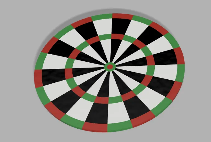 Darts board colored
