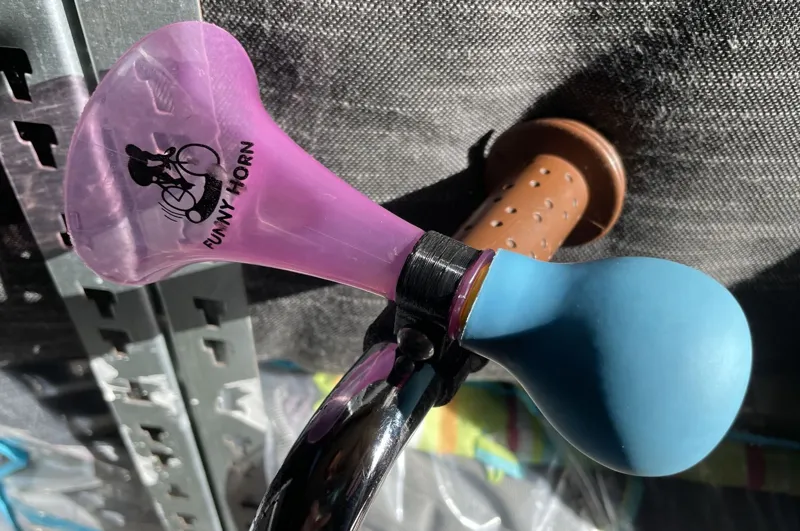 Bicycle "funny horn" replacement mount