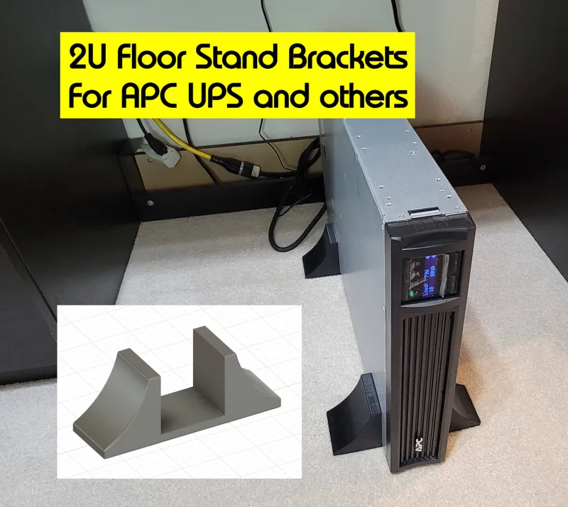 Floor stand for tower orientation of APC UPS / 2U equipment. Fits SMT2200RM2U, may fit others