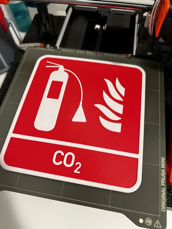 CO2 fire extinguisher sign