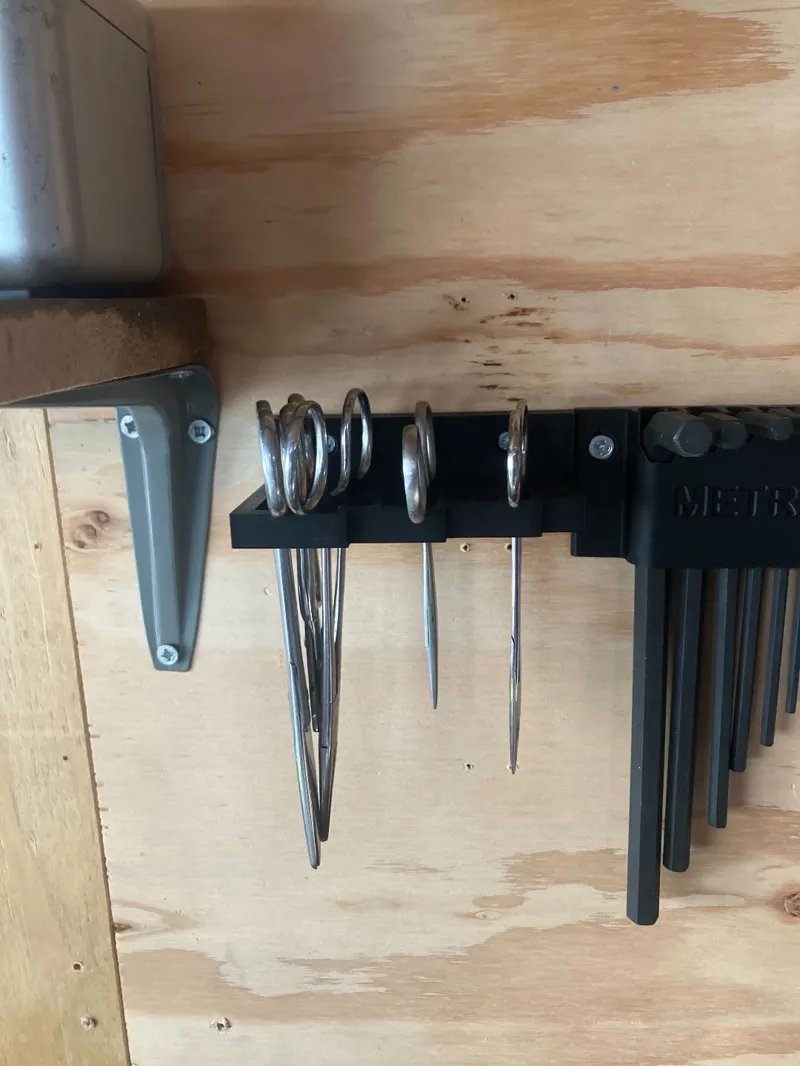 Wallmount scissor, hemostat, and other tools rack