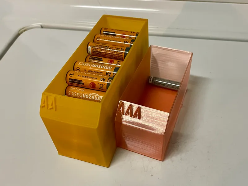 Vase Mode Battery Boxes - Quick Print for AA and AAA