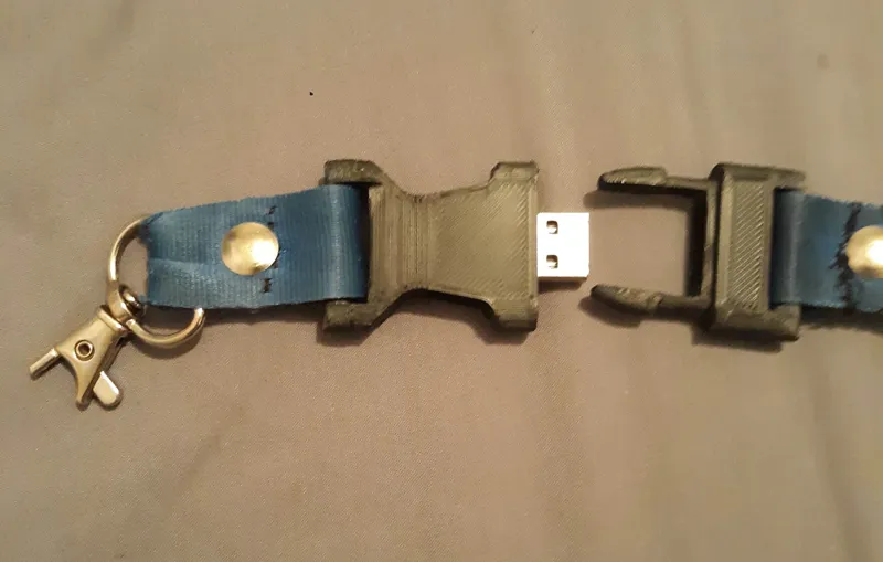Hidden USB Lanyard Buckle