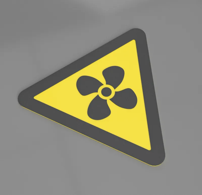 Fan hazard warning symbol