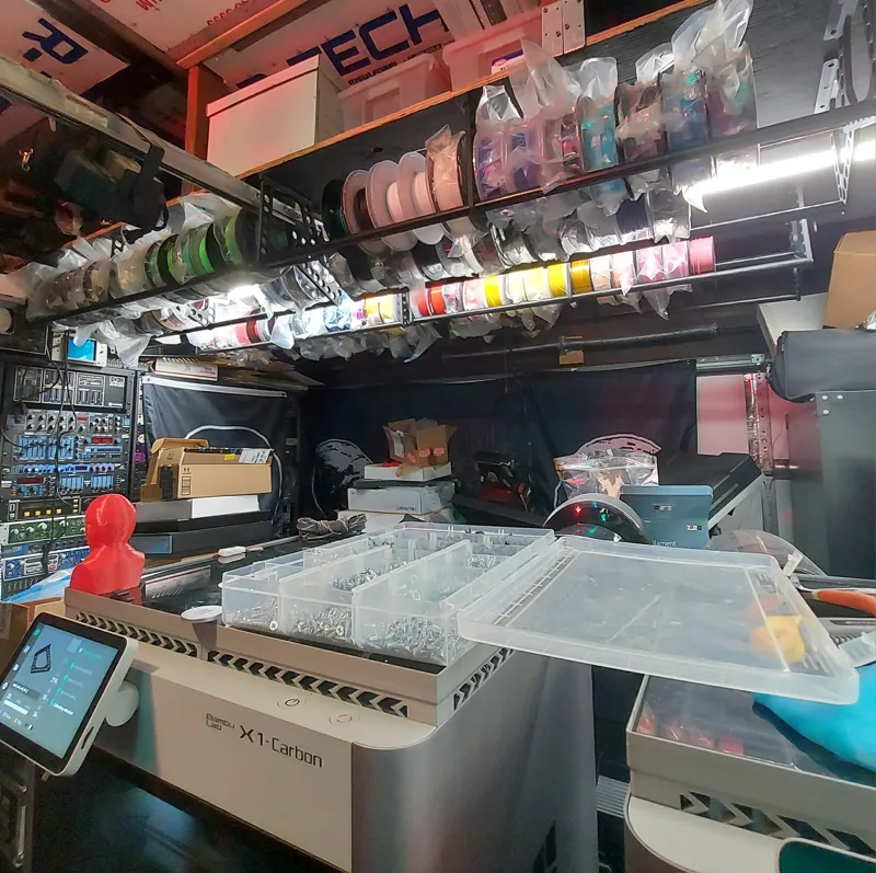 Overhead filament rack