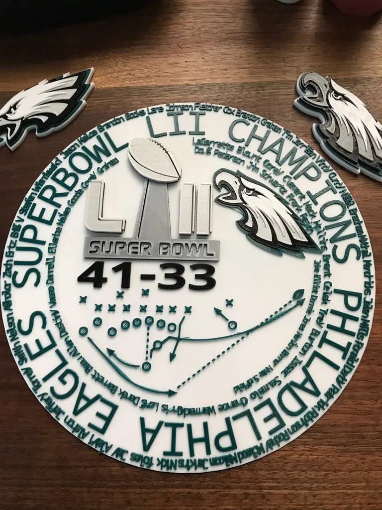 Philadelphia Eagles Superbowl 52 Plaque by zavoid - MakerWorld