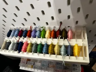 Embroidery Floss Holder (32 Bobbins) w/ and w/o Ikea Skadis Hooks