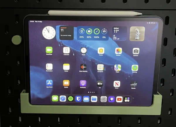 Supports iPad Pro 11 et Wacom Intuos Pro M pour panneau IKEA SKADIS