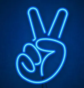 Neon Peace Sign