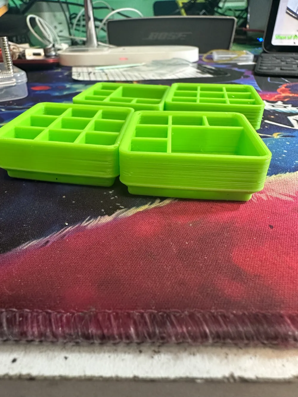 Gridfinity Big/Small Parts Tray W/ Removable 1x1 Screw Bin & Stackable ...