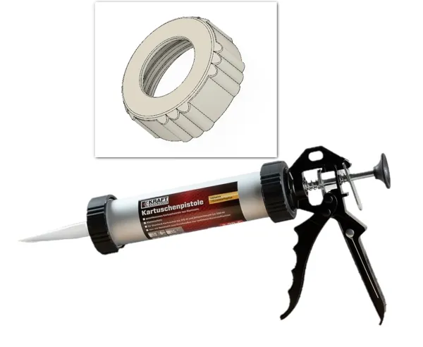 Écrou de pistolet à cartouche silicone + crochet d'échafaudage