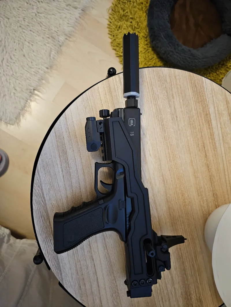 Tracer CCW14 adapter for my modded SKD Glock18 Gel Blaster Barrel (find my another model)