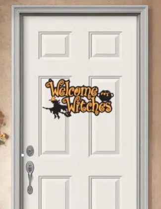 Welcome Witches Halloween decor door