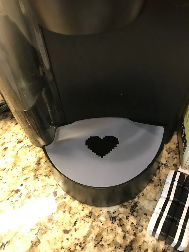 Keurig Drip Tray 8bit Heart And Imperial Cog by moby2112 - MakerWorld