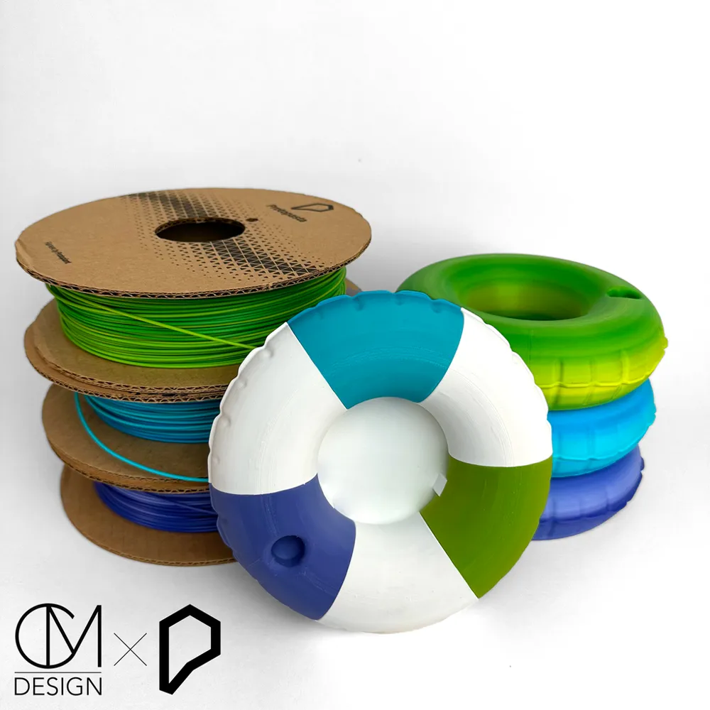 Pool Float Coaster Inflatable donut ring koozie for bottles & cans by