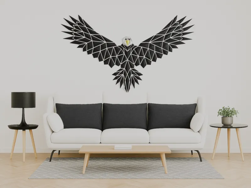 Geometric eagle wall art