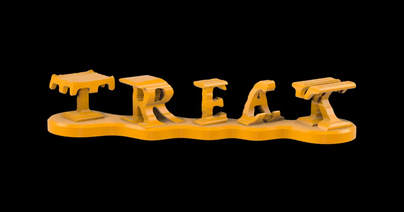 3D Trick or Treat in Scary Font