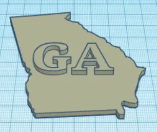 Georgia with State Abbreviation Text GA