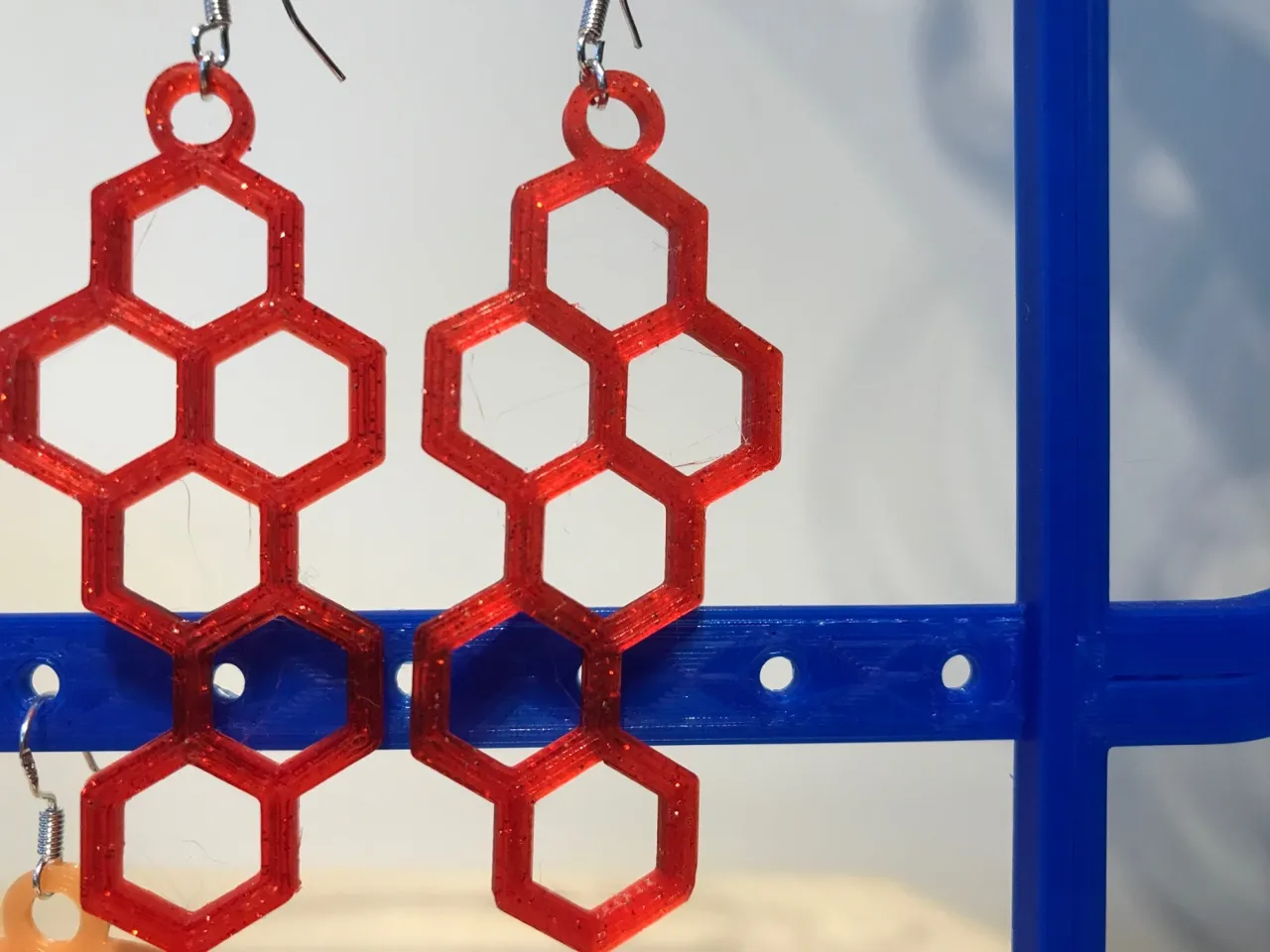 hexagon earrings view 2