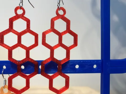 hexagon earrings view 2