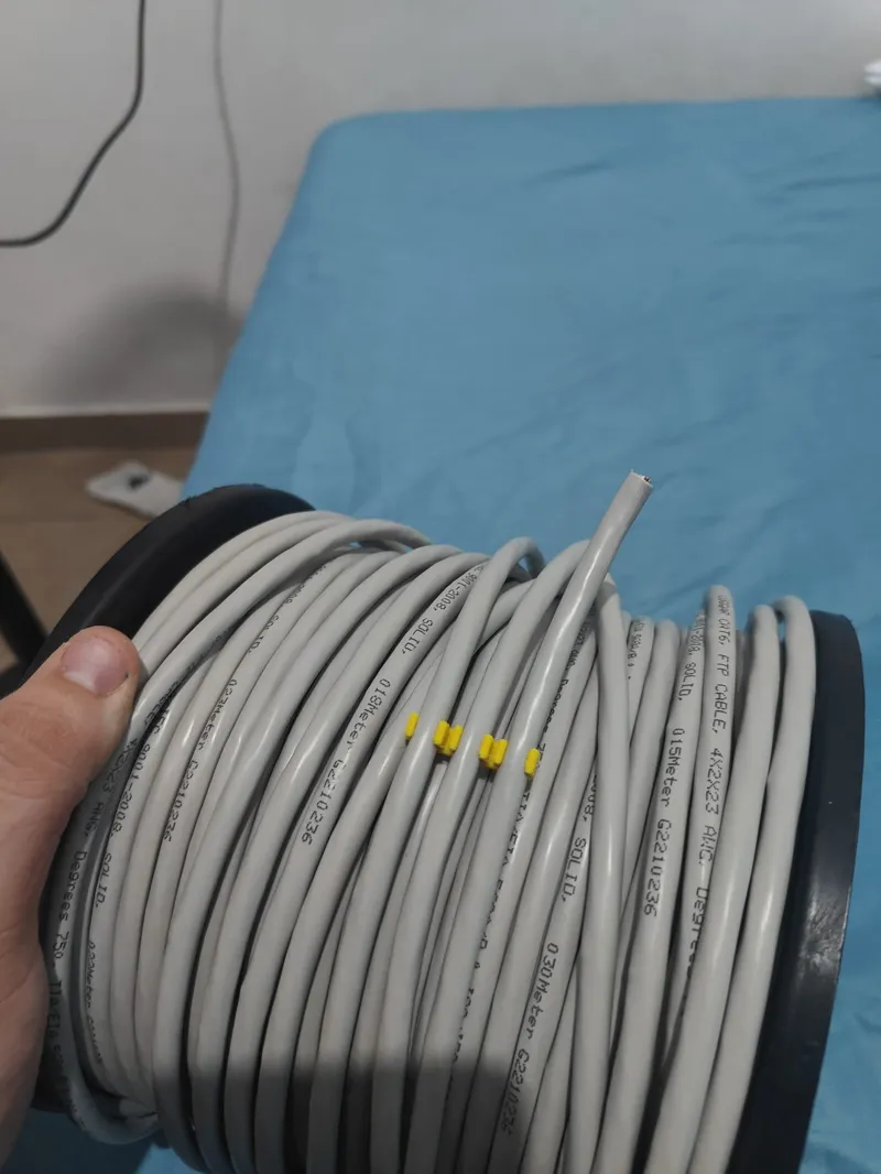 Ethernet cable spool cable holder.