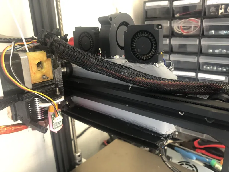 Ender 3 static blower fan for x carriage