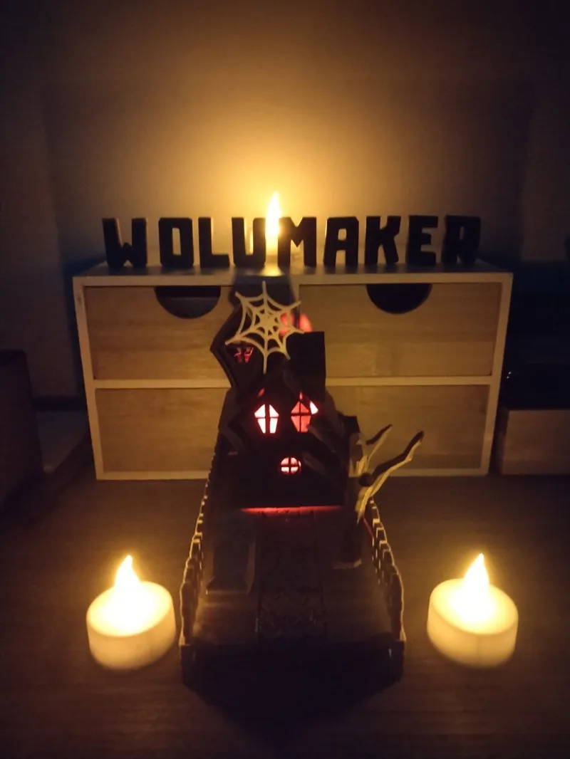 Lighted Haunted House Diorama