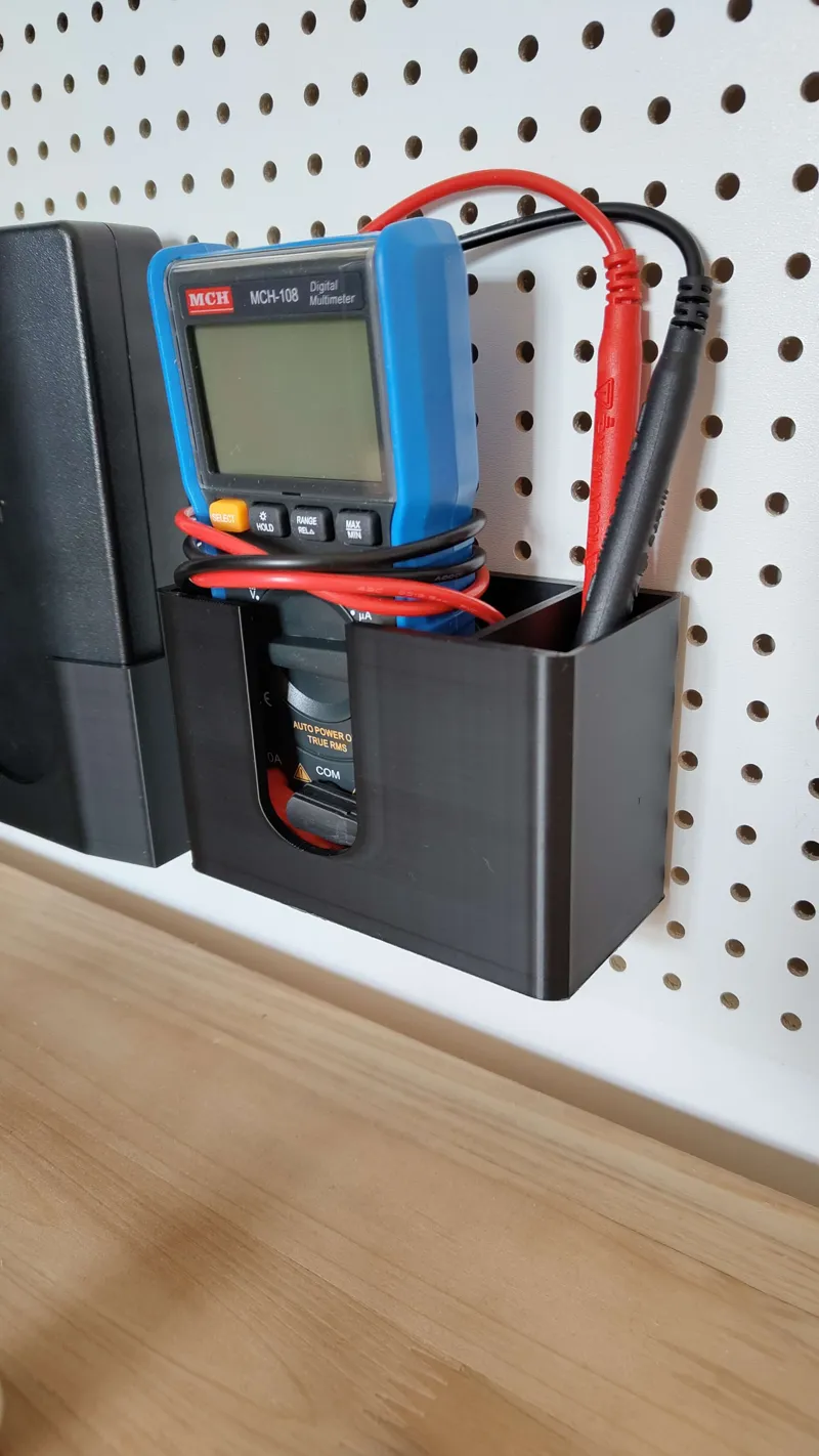 Multimeter Holder for Metric Pegboards