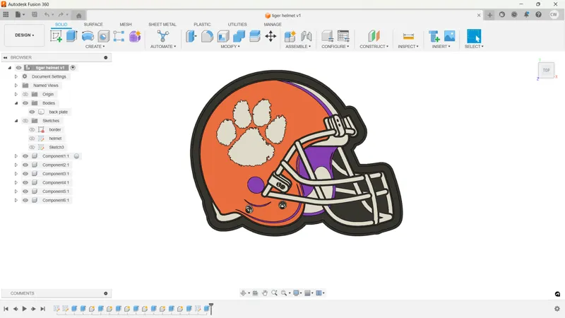 Clemson Tigers Football Helmet Lightbox
