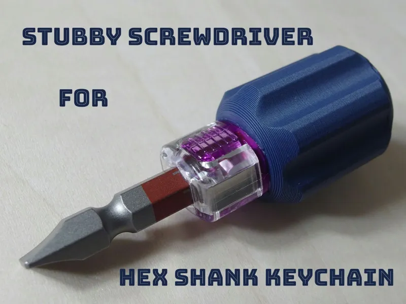 Stubby screwdriver for Hex Shank Keychain