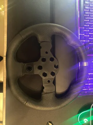 The backing for the game steering wheel