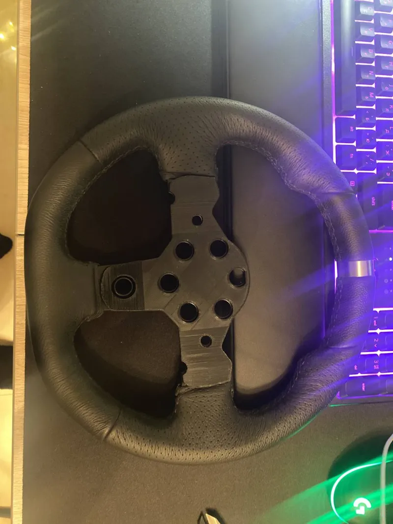 The backing for the game steering wheel