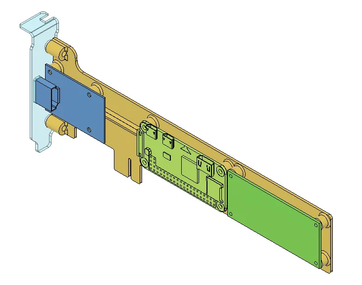 PiKVM R4C3R Low Profile PCIe bracket mount for RPi Zero W
