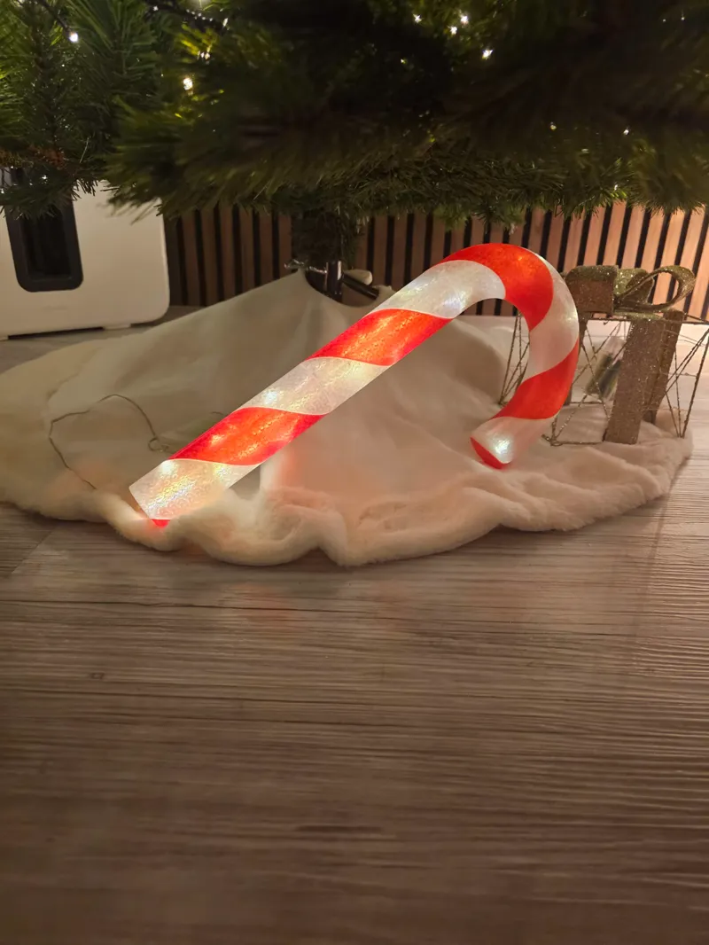 Candy Cane with battery-powered fairy lights